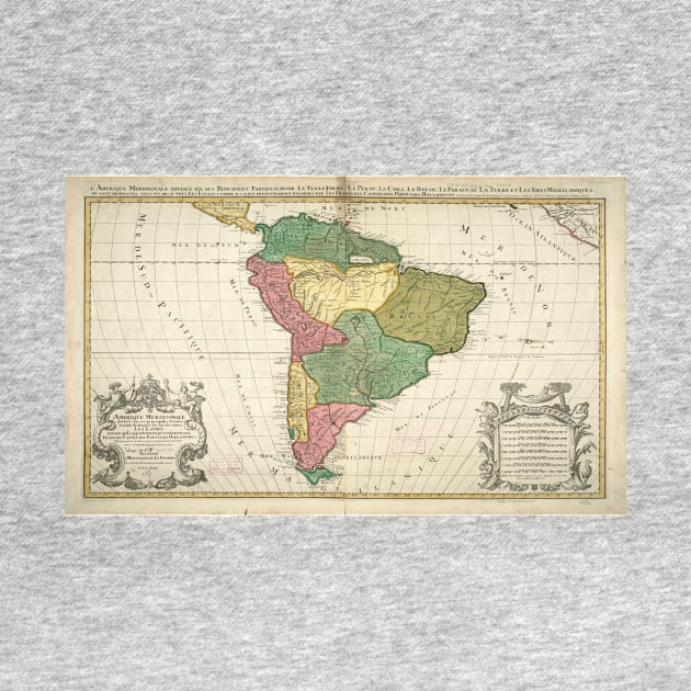 Vintage Map of South America (1691) by Bravuramedia